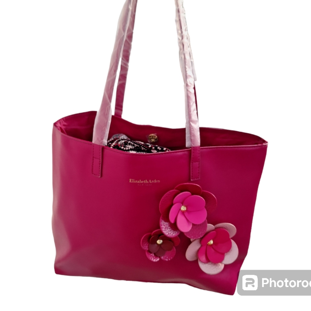 Elizabeth Arden Tote Bag Pink with Flowers NWOT